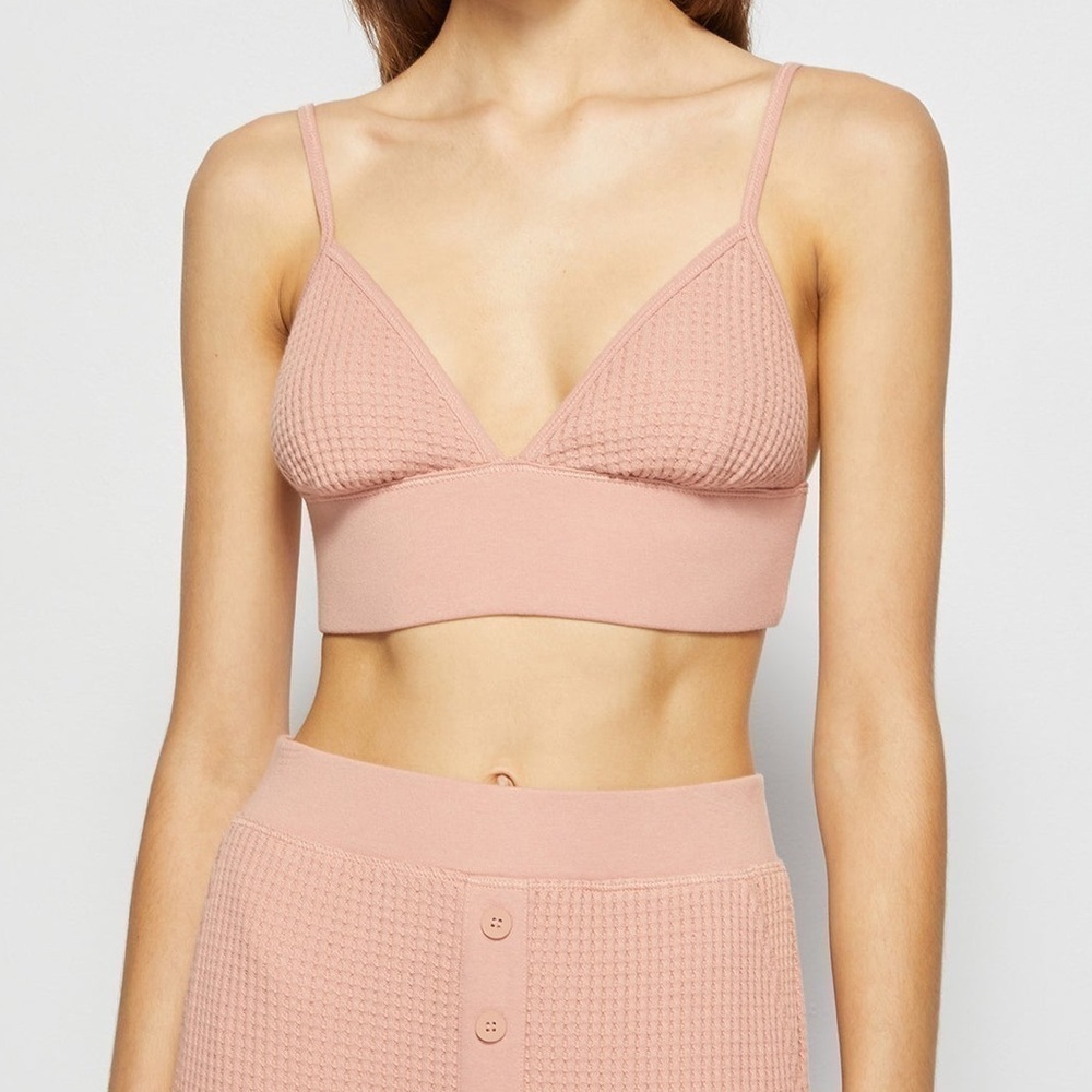 JONATHAN SIMKHAI Juliette Waffle Bralette In Chai